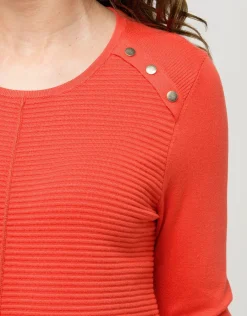 Christine Laure Pulls|Maille*Pull orange rayures