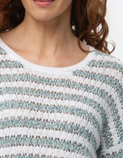 Christine Laure Pulls|Maille*Pull rayé tilleul