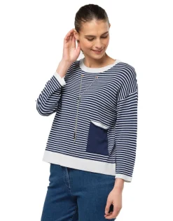Christine Laure Pulls|Maille*Pull rayures marine
