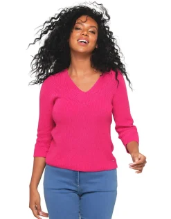 Christine Laure Pulls|Maille*Pull rose fuchsia irisé