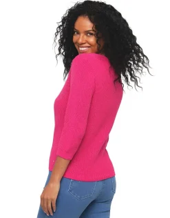 Christine Laure Pulls|Maille*Pull rose fuchsia irisé