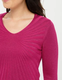 Christine Laure Pulls|Maille*Pull rose irisé chic