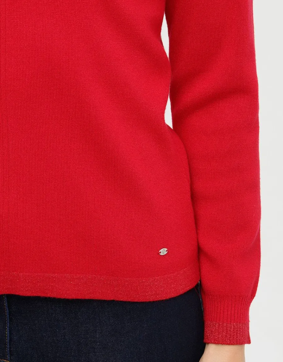 Christine Laure Pulls|Maille*Pull rouge col irisé