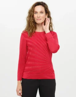 Christine Laure Pulls|Maille*Pull rouge col rond irisé