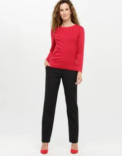 Christine Laure Pulls|Maille*Pull rouge col rond irisé