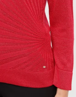 Christine Laure Pulls|Maille*Pull rouge col rond irisé