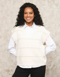 Christine Laure Pulls|Maille*Pull sans manches blanc