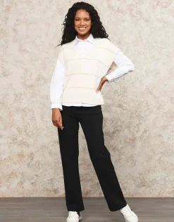 Christine Laure Pulls|Maille*Pull sans manches blanc