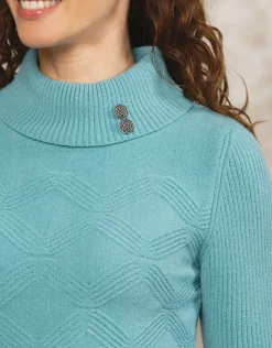 Christine Laure Pulls|Maille*Pull torsadé bleu