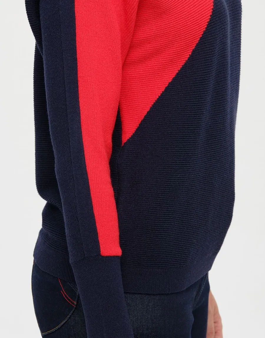 Christine Laure Pulls|Maille*Pull tricolore ample