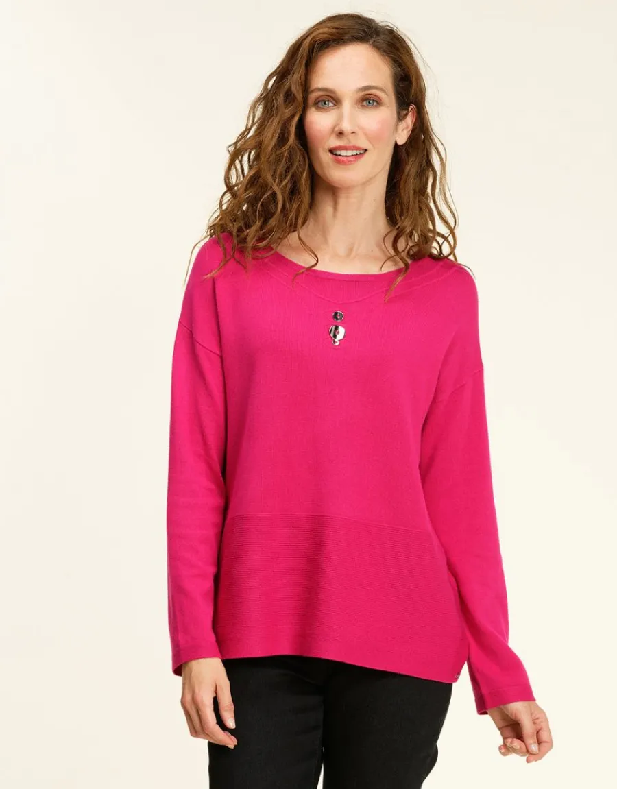 Christine Laure Pulls|Maille*Pull tunique fuchsia