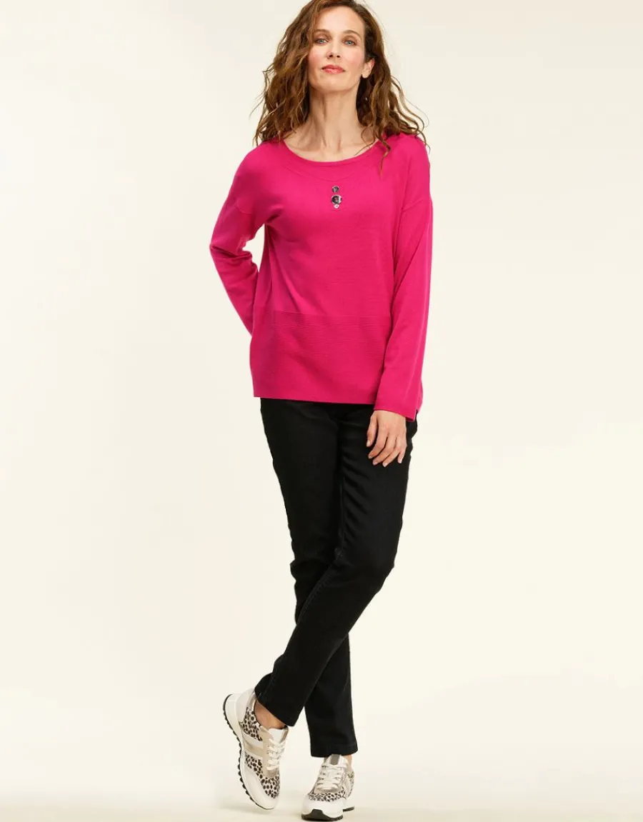 Christine Laure Pulls|Maille*Pull tunique fuchsia