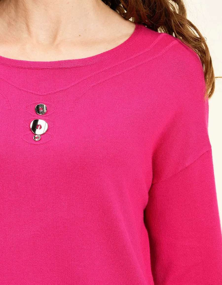 Christine Laure Pulls|Maille*Pull tunique fuchsia