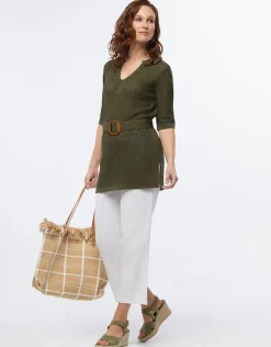 Christine Laure Pulls|Maille*Pull tunique kaki