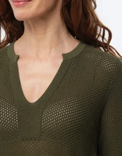 Christine Laure Pulls|Maille*Pull tunique kaki