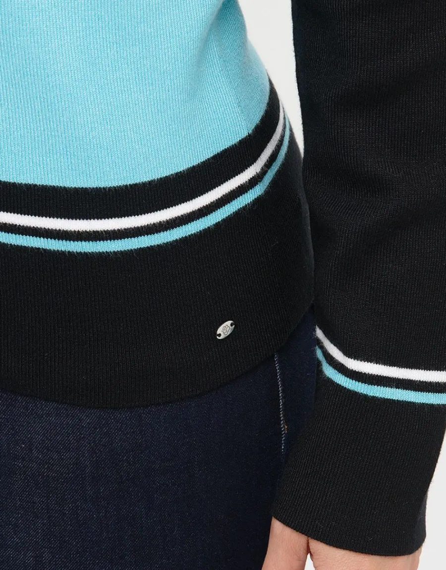 Christine Laure Pulls|Maille*Pull turquoise rayé