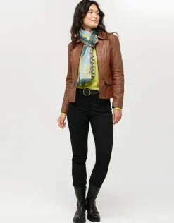 Christine Laure Pulls|Maille*Pull vert anis col polo