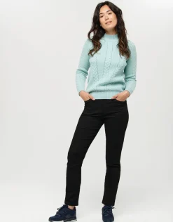 Christine Laure Pulls|Maille*Pull vert d'eau torsades