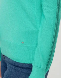 Christine Laure Pulls|Maille*Pull vert menthe col polo