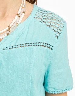 Christine Laure Robes|Robes & Jupes*Robe 100% LIN menthe