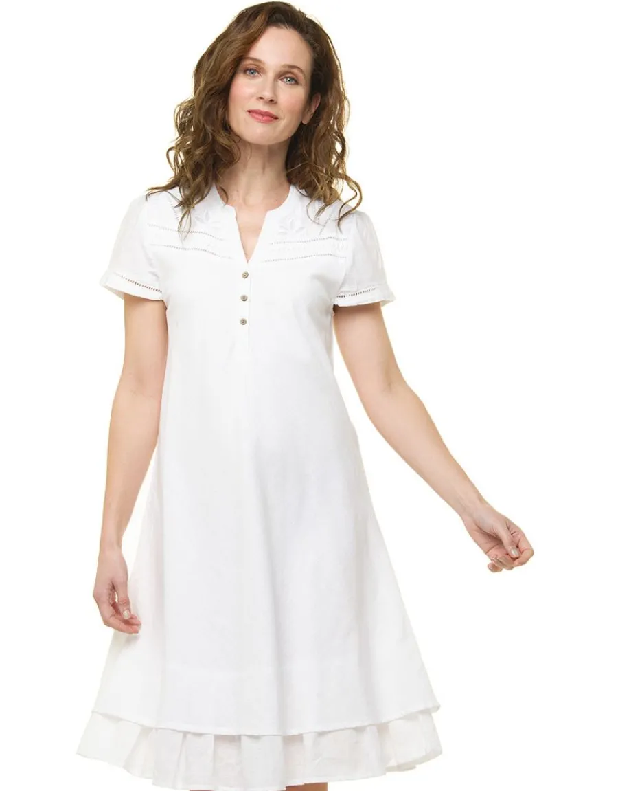 Christine Laure Robes|Robes & Jupes*Robe ajourée blanc coton