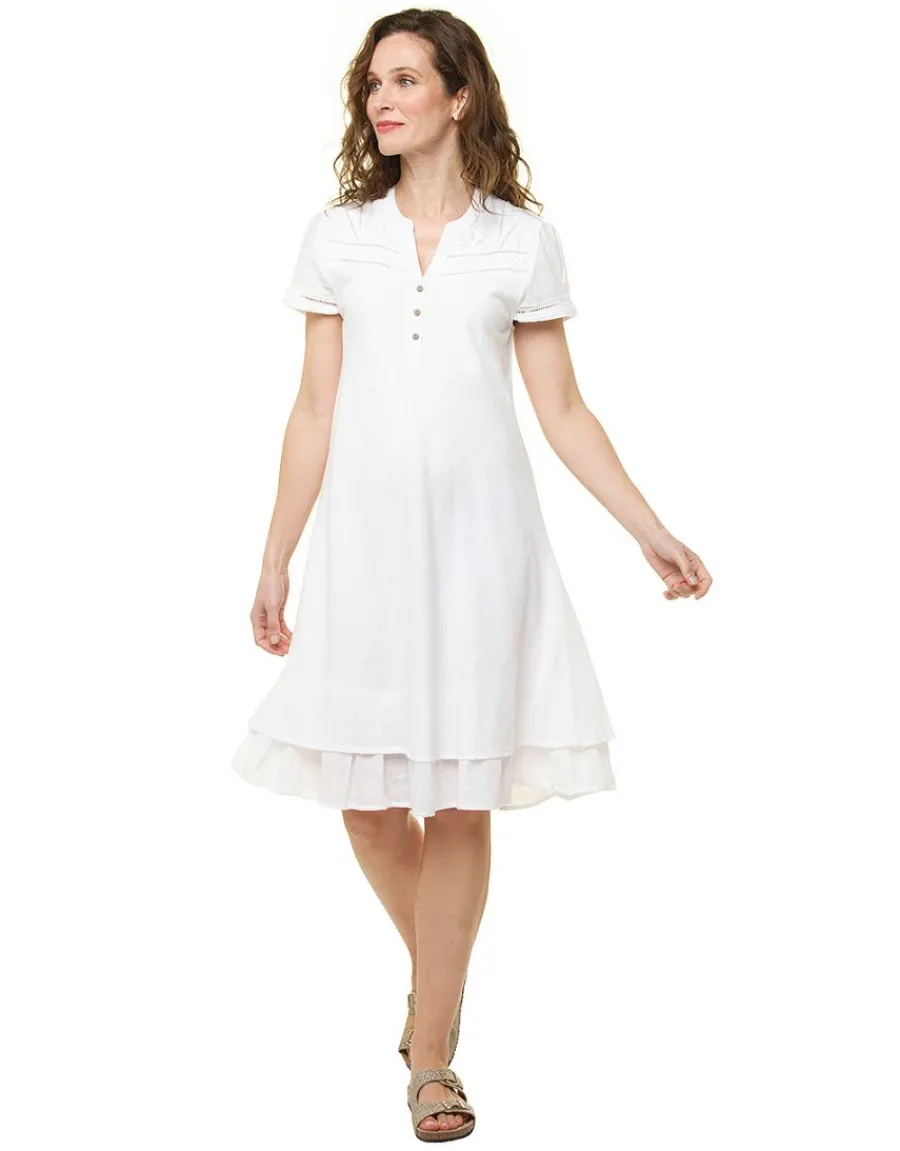 Christine Laure Robes|Robes & Jupes*Robe ajourée blanc coton