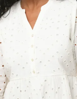 Christine Laure Robes|Robes & Jupes*Robe blanche broderies