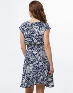 Christine Laure Robes|Robes & Jupes*Robe bleu imprimé fleuri