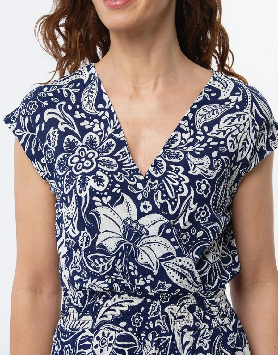 Christine Laure Robes|Robes & Jupes*Robe bleu imprimé fleuri