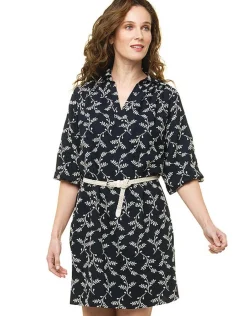Christine Laure Robes|Robes & Jupes*Robe brodée bleu marine