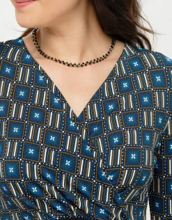 Christine Laure Robes|Robes & Jupes*Robe cache-coeur bleue