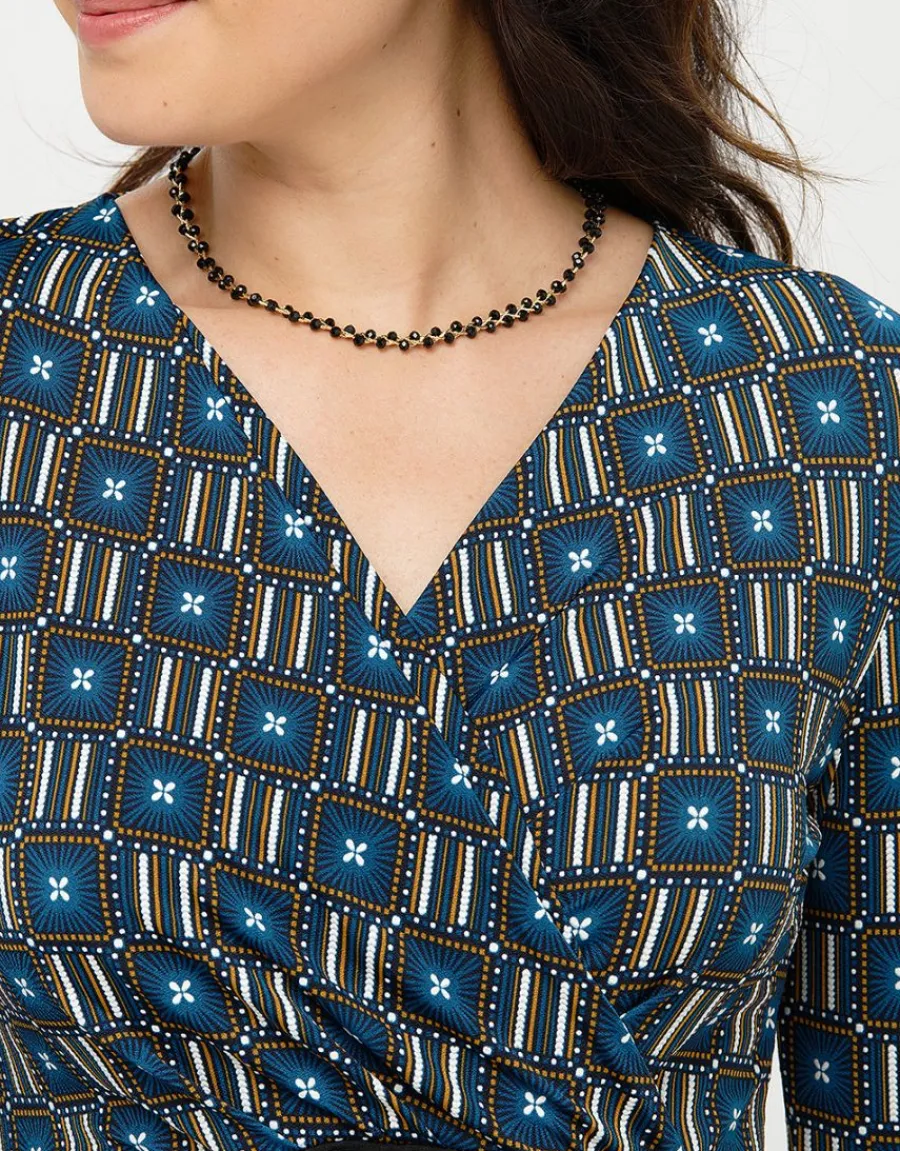 Christine Laure Robes|Robes & Jupes*Robe cache-coeur bleue