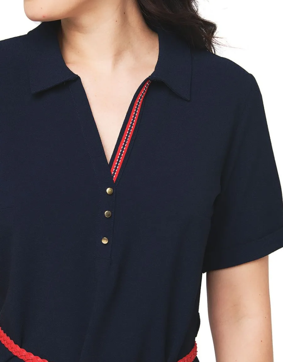 Christine Laure Robes|Robes & Jupes*Robe chemisier marine