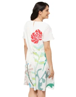 Christine Laure Robes|Robes & Jupes*Robe chic écru imprimée