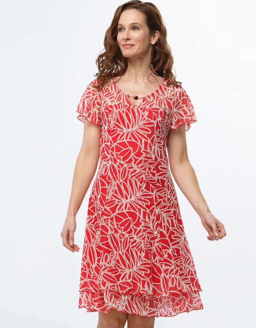 Christine Laure Robes|Robes & Jupes*Robe chic dentelle rouge