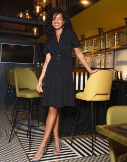 Christine Laure Robes|Robes & Jupes*Robe chic noir argent