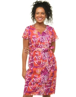 Christine Laure Robes|Robes & Jupes*Robe chic violet coton