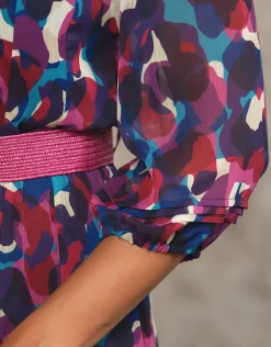 Christine Laure Robes|Robes & Jupes*Robe chic violet motif