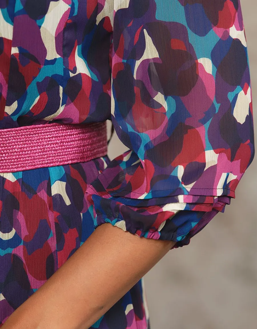 Christine Laure Robes|Robes & Jupes*Robe chic violet motif