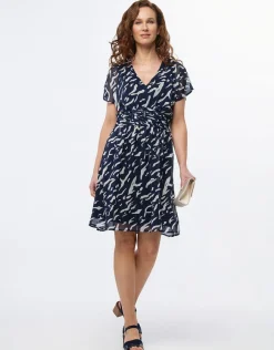 Christine Laure Robes|Robes & Jupes*Robe chic voile marine