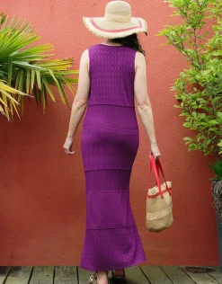 Christine Laure Robes|Robes & Jupes*Robe crochet violet