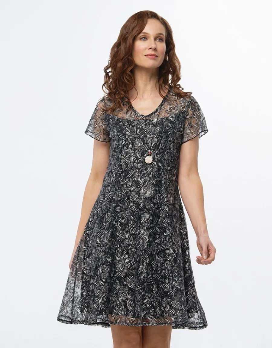 Christine Laure Robes|Robes & Jupes*Robe dentelle noir motif