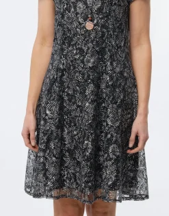 Christine Laure Robes|Robes & Jupes*Robe dentelle noir motif