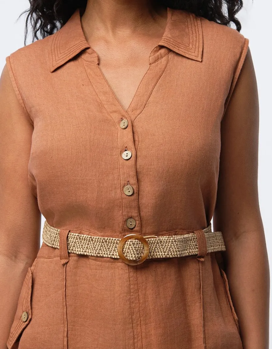 Christine Laure Robes|Robes & Jupes*Robe en lin marron