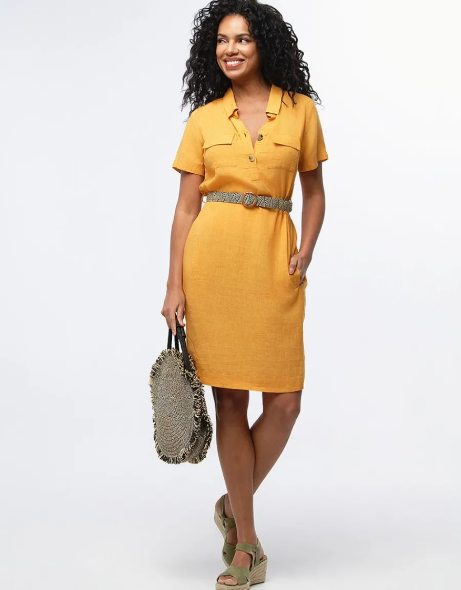 Christine Laure Robes|Robes & Jupes*Robe en lin ocre