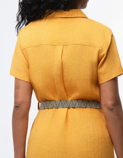 Christine Laure Robes|Robes & Jupes*Robe en lin ocre