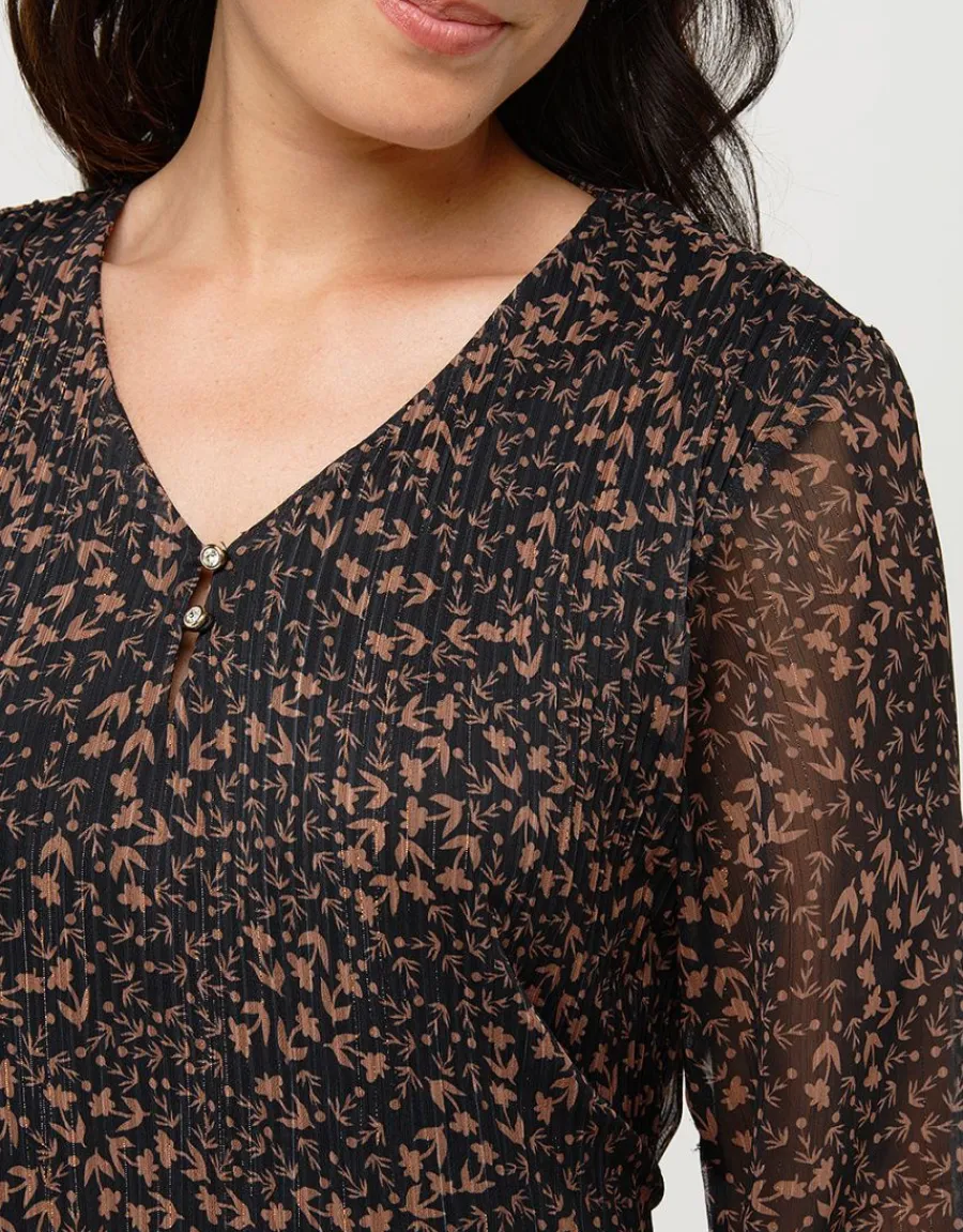 Christine Laure Robes|Robes & Jupes*Robe fluide plissée noire