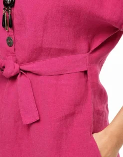 Christine Laure Robes|Robes & Jupes*Robe fuchsia 100% lin