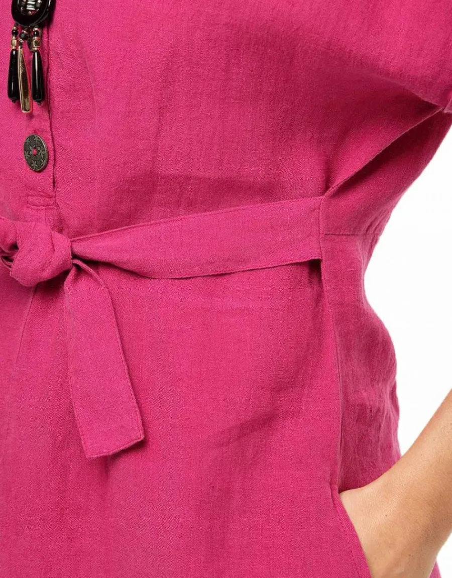 Christine Laure Robes|Robes & Jupes*Robe fuchsia 100% lin