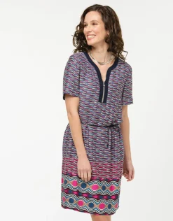 Christine Laure Robes|Robes & Jupes*Robe fuchsia imprimée